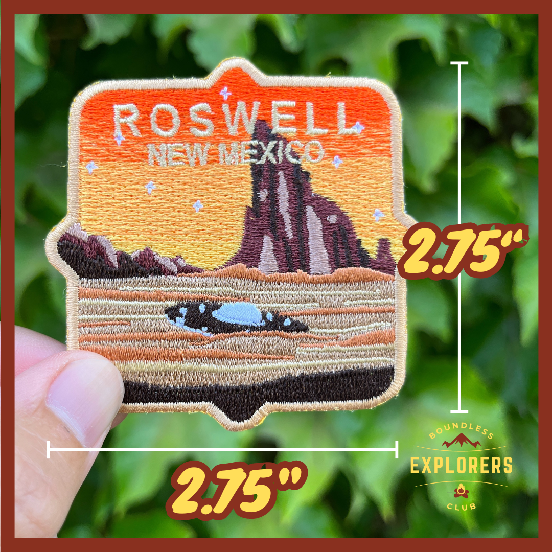 Roswell New Mexico National Park Patch for Backpack Denim Jacket Iron On Embroidery Decal Themed Alien Area 51 UFO Travel Gifts for Her