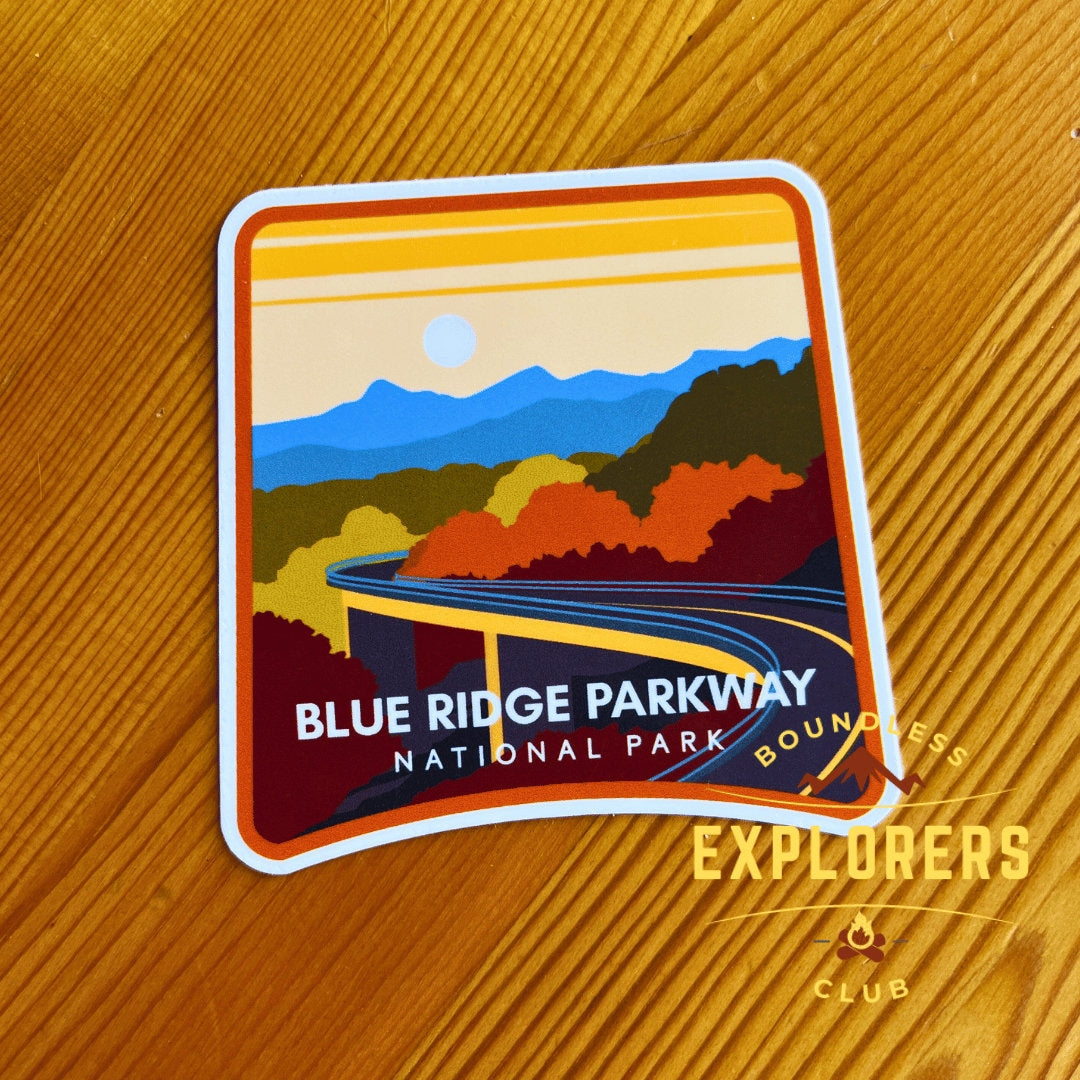 Blue Ridge Parkway National Park Sticker: Waterproof Vinyl Decal for Water Bottle, Laptop, Car