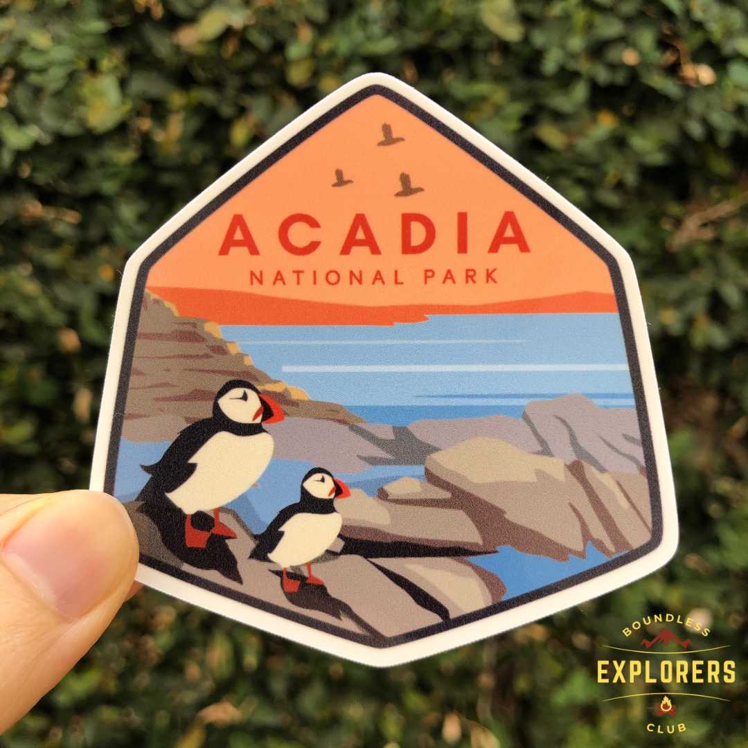 Acadia National Park Sticker for Water Bottle Laptop Car Sticker Themed Traveler Hiking Mountain Waterproof Vinyl Decals for Gift for Her