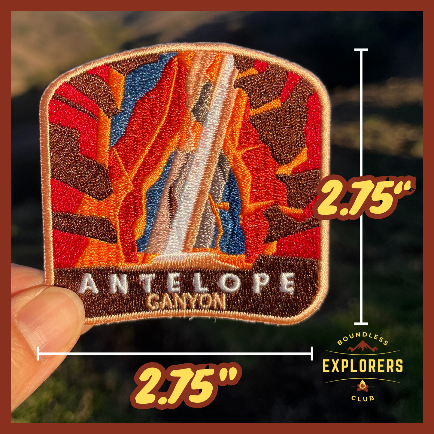 Antelope Canyon National Park Patch for Backpack Denim Jacket Iron On Embroidery Patch Themed Camping Nature Mountain USA Travel Gifts for Her Him