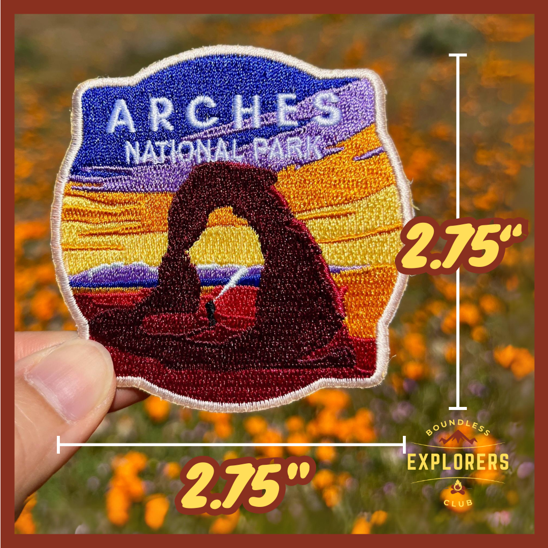 Arches National Park Patch for Backpack Denim Jacket Iron On Embroidery Patch Themed Camping Nature Mountain USA Travel Gifts for Her Him