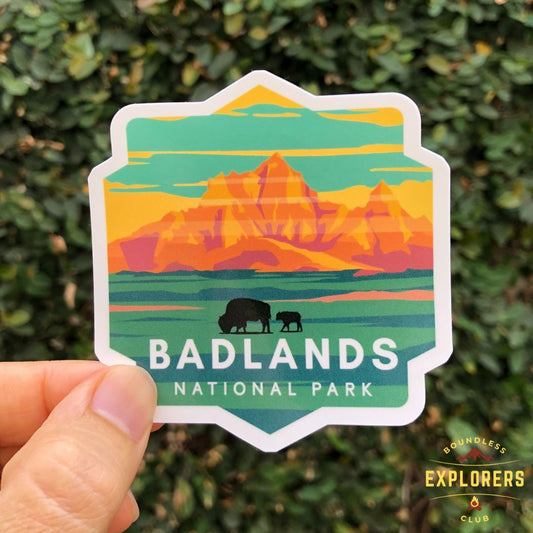 Badlands National Park Sticker for Water Bottle Laptop Car Sticker Themed Traveler Hiking Mountain Waterproof Vinyl Decals for Gift for Her