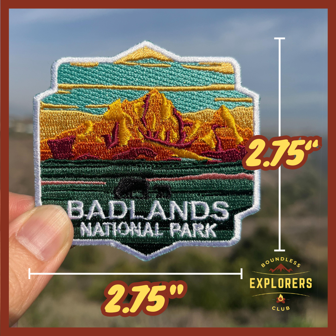 Badlands National Park Patch for Backpack Denim Jacket Iron On Embroidery Patch Themed Camping Nature Mountain USA Travel Gifts for Her Him