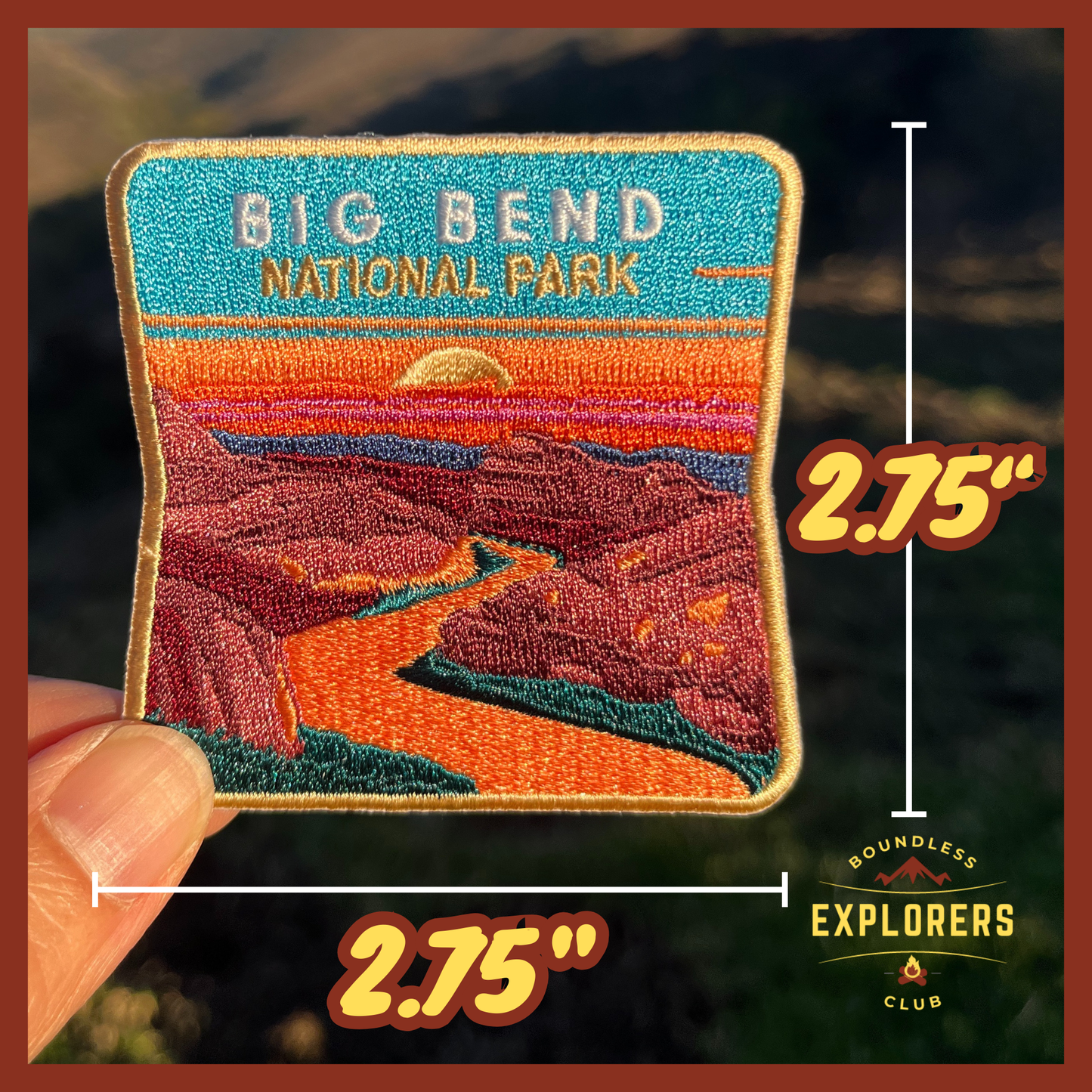 Big Bend National Park Patch for Backpack Denim Jacket Iron On Embroidery Patch Themed Camping Nature Mountain USA Travel Gifts for Her Him