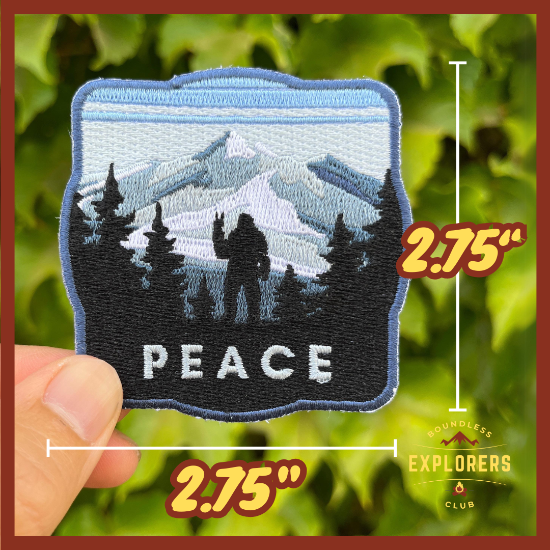 Bigfoot Sasquatch Peace National Park Patch for Backpack Denim Jacket Iron On Embroidery Decal Themed Mountain Nature Travel Gifts for Her