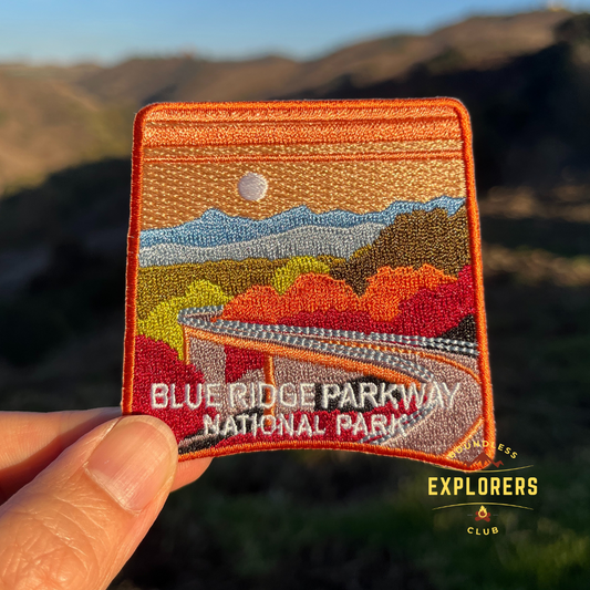 Blue Ridge Parkway National Park Patch for Backpack Denim Jacket Iron On Embroidery Patch Themed Camping Nature Mountain USA Travel Gifts for Her Him