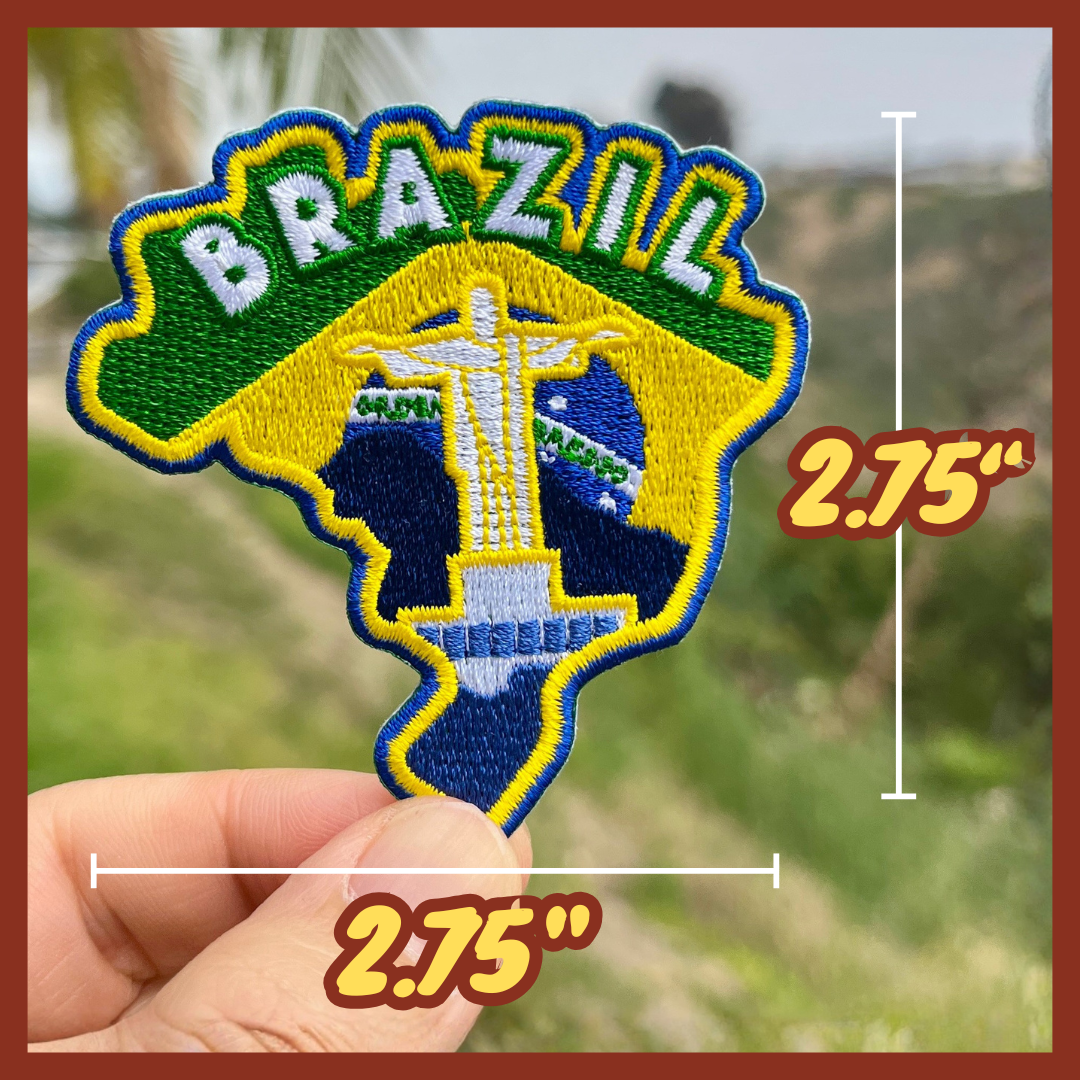 Brazil Patch: 2.75-Inch Iron-On Embroidered Badge for Backpack, Jacket, Bag