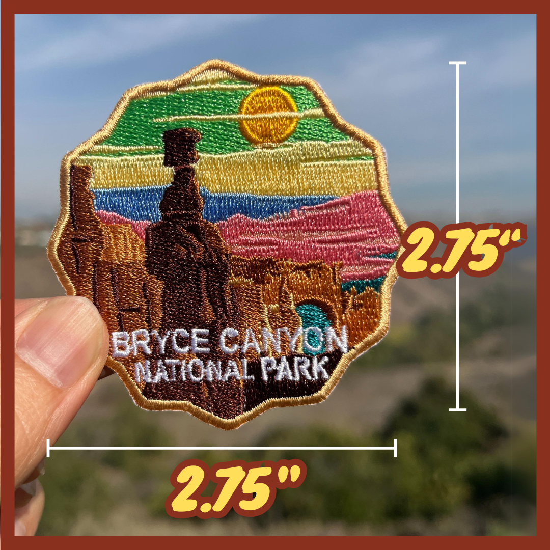 Bryce Canyon National Park Patch for Backpack Denim Jacket Iron On Embroidery Decal Themed Hiker Mountain Nature Travel Gifts for Her Him