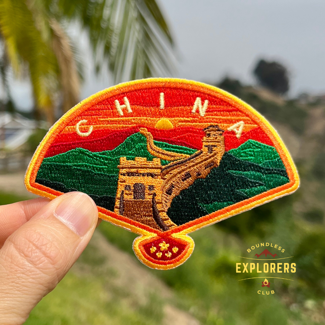 China - Great Wall Patch: 2.75-Inch Iron-On Embroidered Badge for Backpack, Jacket, Bag
