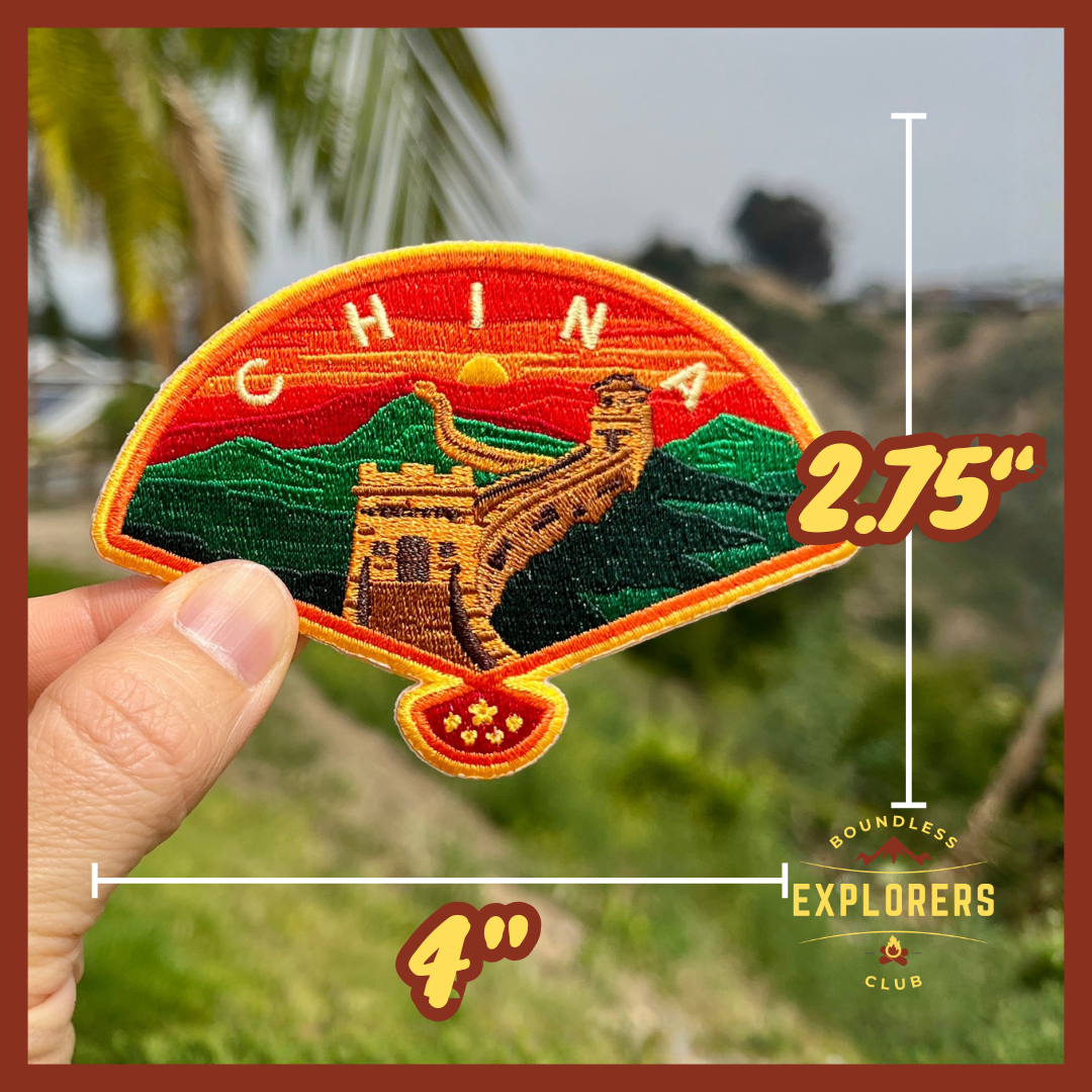China - Great Wall Patch: 2.75-Inch Iron-On Embroidered Badge for Backpack, Jacket, Bag