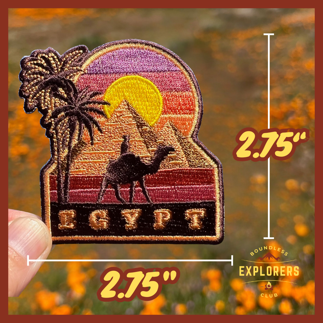 Egypt Patch: 2.75-Inch Iron-On Embroidered Badge for Backpack, Jacket, Bag