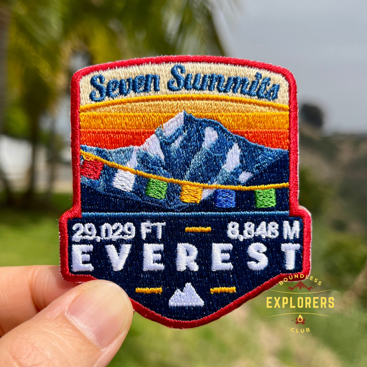 Everest - Seven Summits Patch: 2.75-Inch Iron-On Embroidered Badge for Backpack, Jacket, Bag