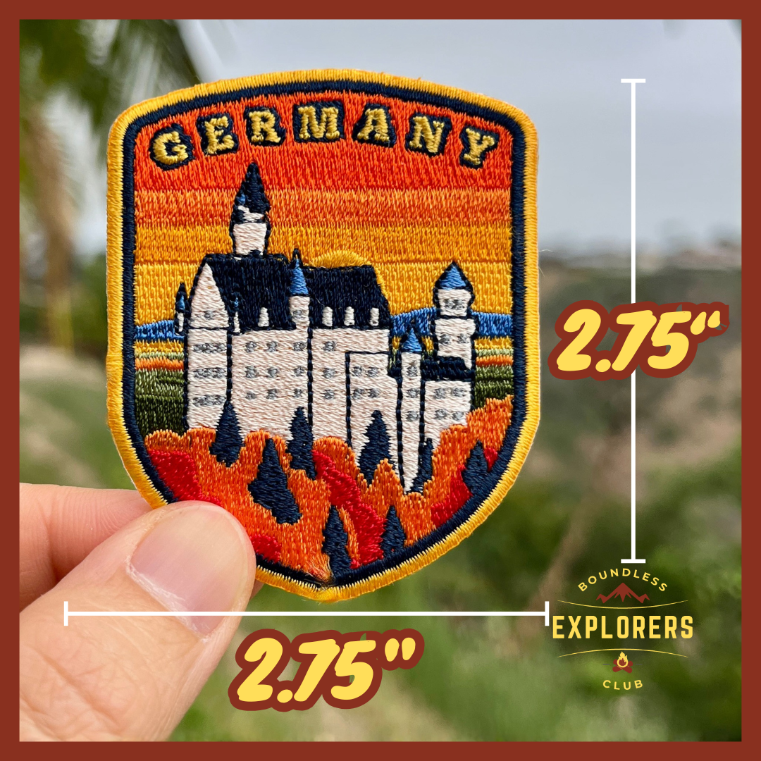 Germany Patch: 2.75-Inch Iron-On Embroidered Badge for Backpack, Jacket, Bag