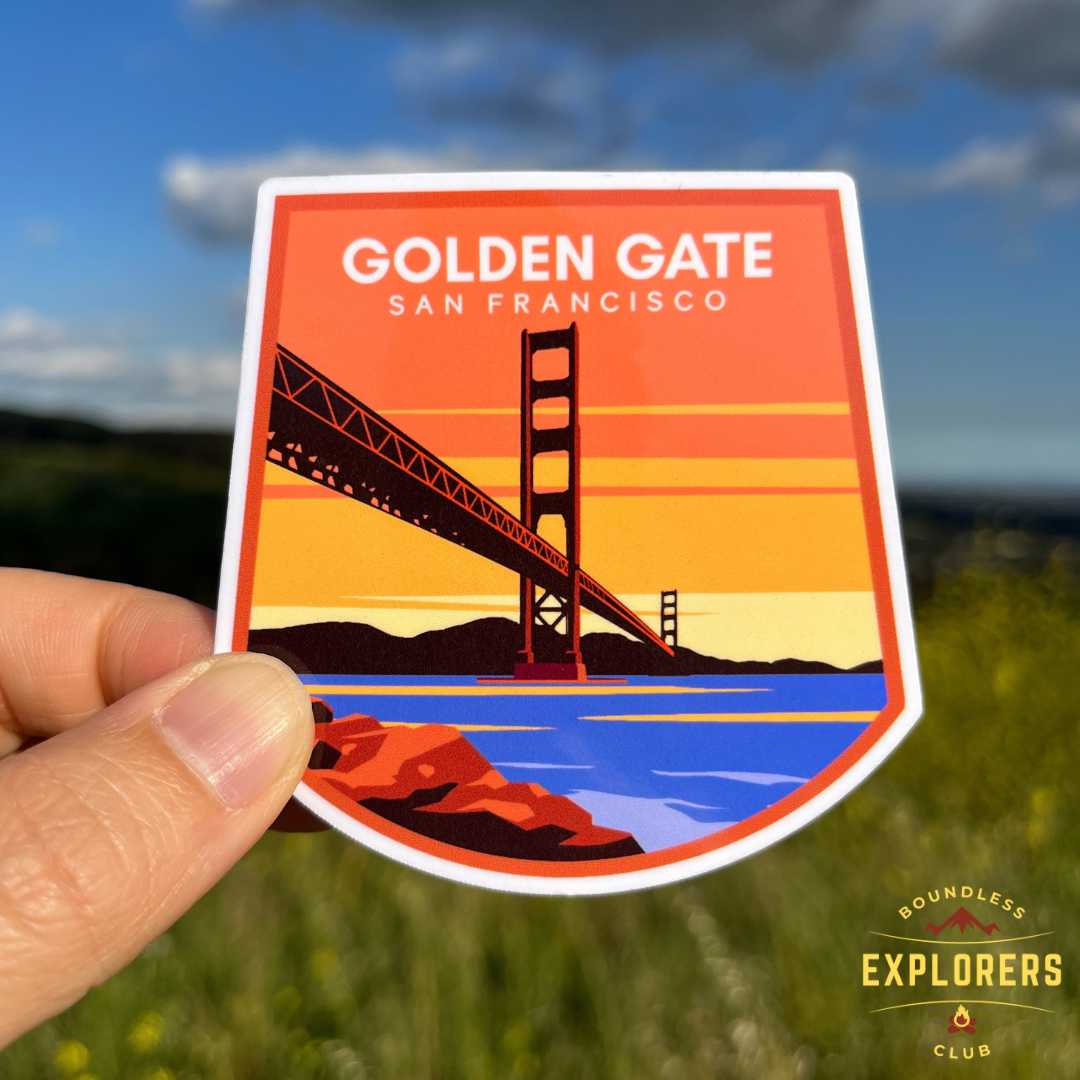 Golden Gate San Francisco National Park Sticker for Water Bottle Laptop Car Sticker Themed Traveler Hiking Waterproof Vinyl Decals Gift Her