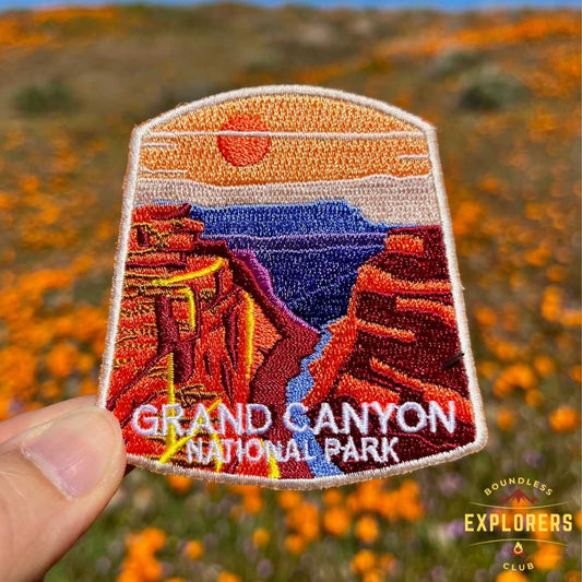 Grand Canyon National Park Patch for Backpack Denim Jacket Iron On Embroidery Decal Themed Hiker Nature USA Mountain Travel Gifts for Her