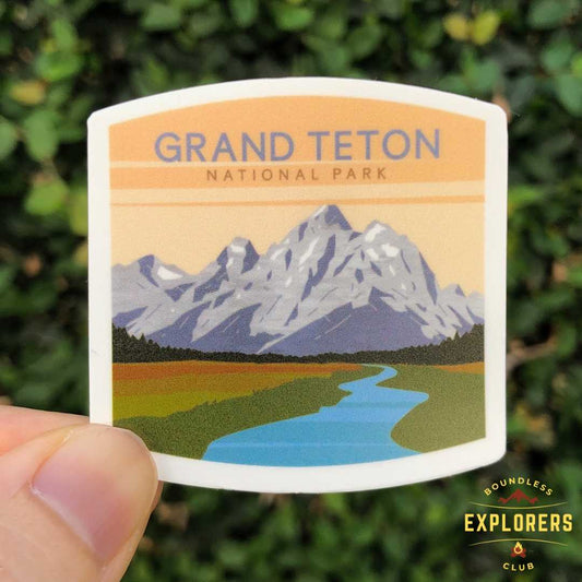 Grand Teton National Park Sticker for Water Bottle Laptop Car Sticker Themed Traveler Hiking Nature Waterproof Vinyl Decals Gift Her Him