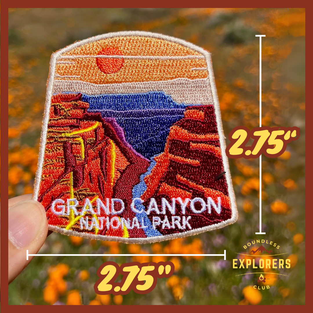 Grand Canyon National Park Patch for Backpack Denim Jacket Iron On Embroidery Decal Themed Hiker Nature USA Mountain Travel Gifts for Her