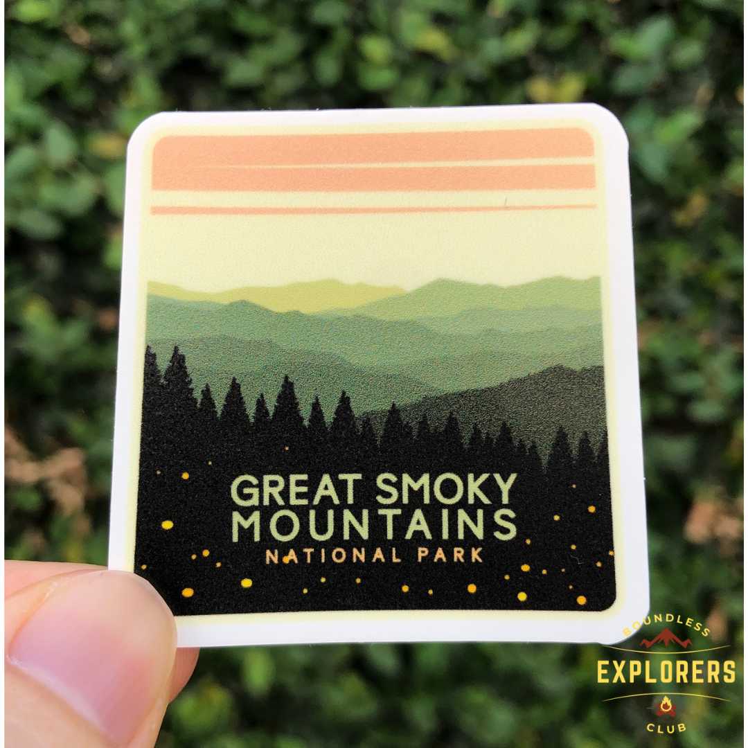 Great Smoky Mountains National Park Sticker for Water Bottle Laptop Car Sticker Themed Traveler Hiking USA Waterproof Vinyl Decals Gift Her