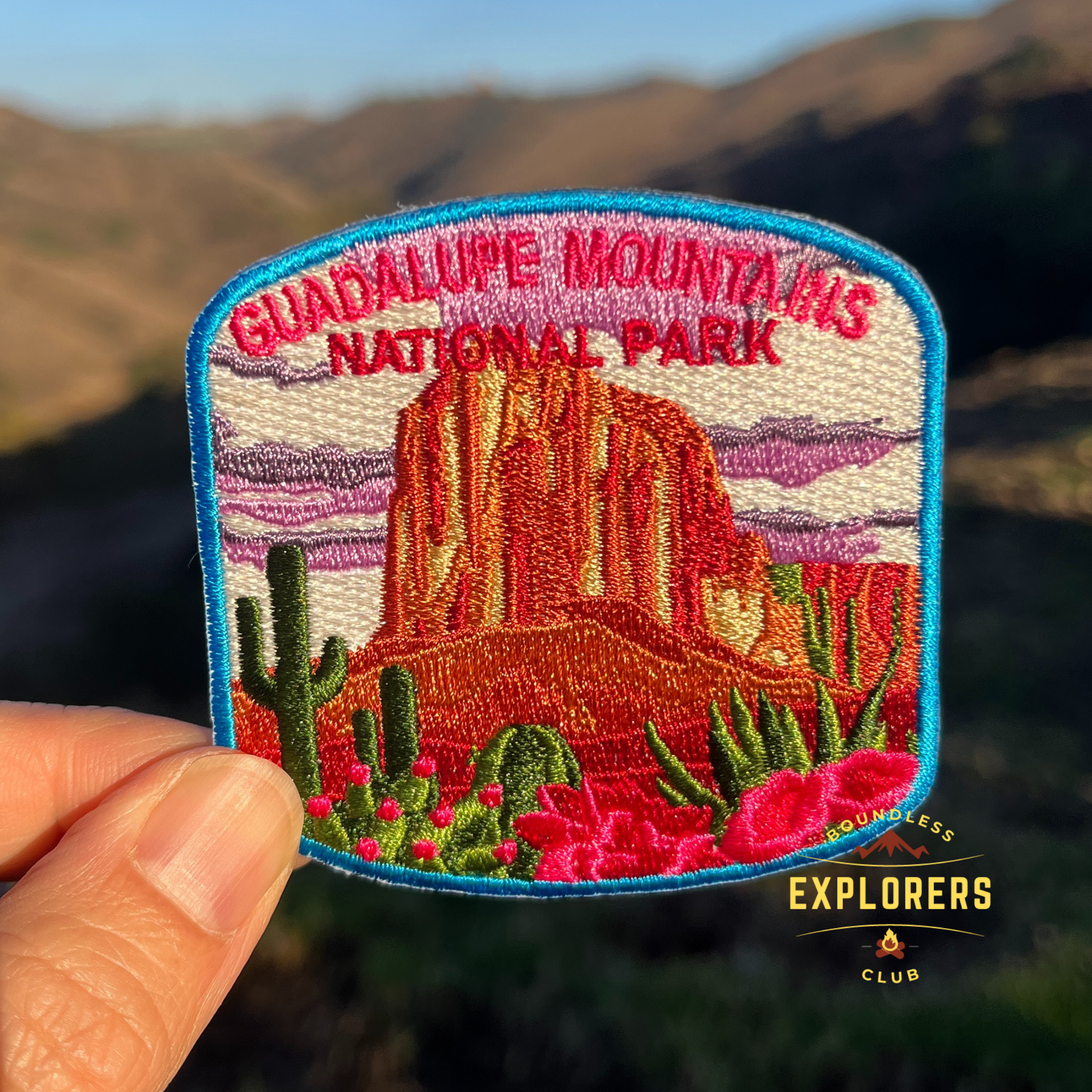 Guadalupe Mountains National Park Patch for Backpack Denim Jacket Iron On Embroidery Patch Themed Camping Nature Mountain USA Travel Gifts for Her Him