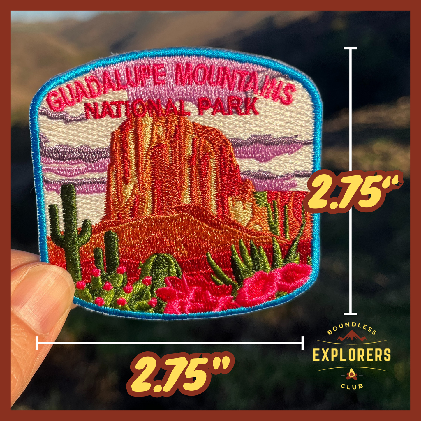 Guadalupe Mountains National Park Patch for Backpack Denim Jacket Iron On Embroidery Patch Themed Camping Nature Mountain USA Travel Gifts for Her Him