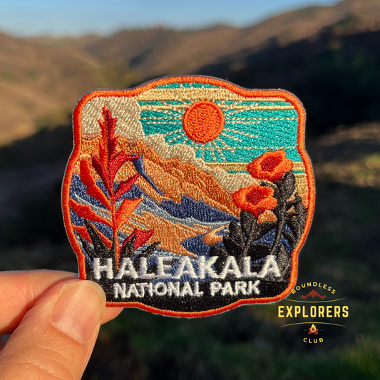 Haleakala National Park Patch for Backpack Denim Jacket Iron On Embroidery Patch Themed Camping Nature Mountain USA Travel Gifts for Her Him