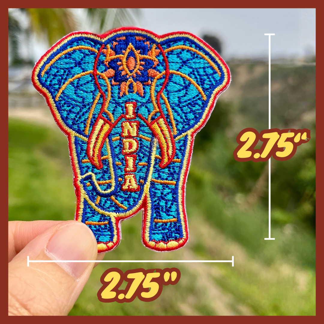 India Patch: 2.75-Inch Iron-On Embroidered Badge for Backpack, Jacket, Bag