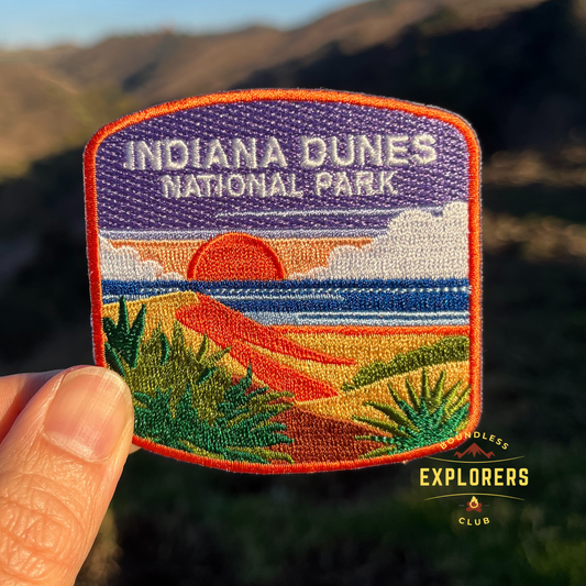 Indiana Dunes National Park Patch for Backpack Denim Jacket Iron On Embroidery Patch Themed Camping Nature Mountain USA Travel Gifts for Her Him