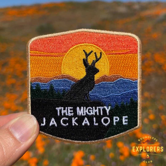 Jackalope National Park Patch for Backpack Denim Jacket Iron On Embroidery Decal Themed Hiker USA Mountain Nature Travel Gifts for Her Him