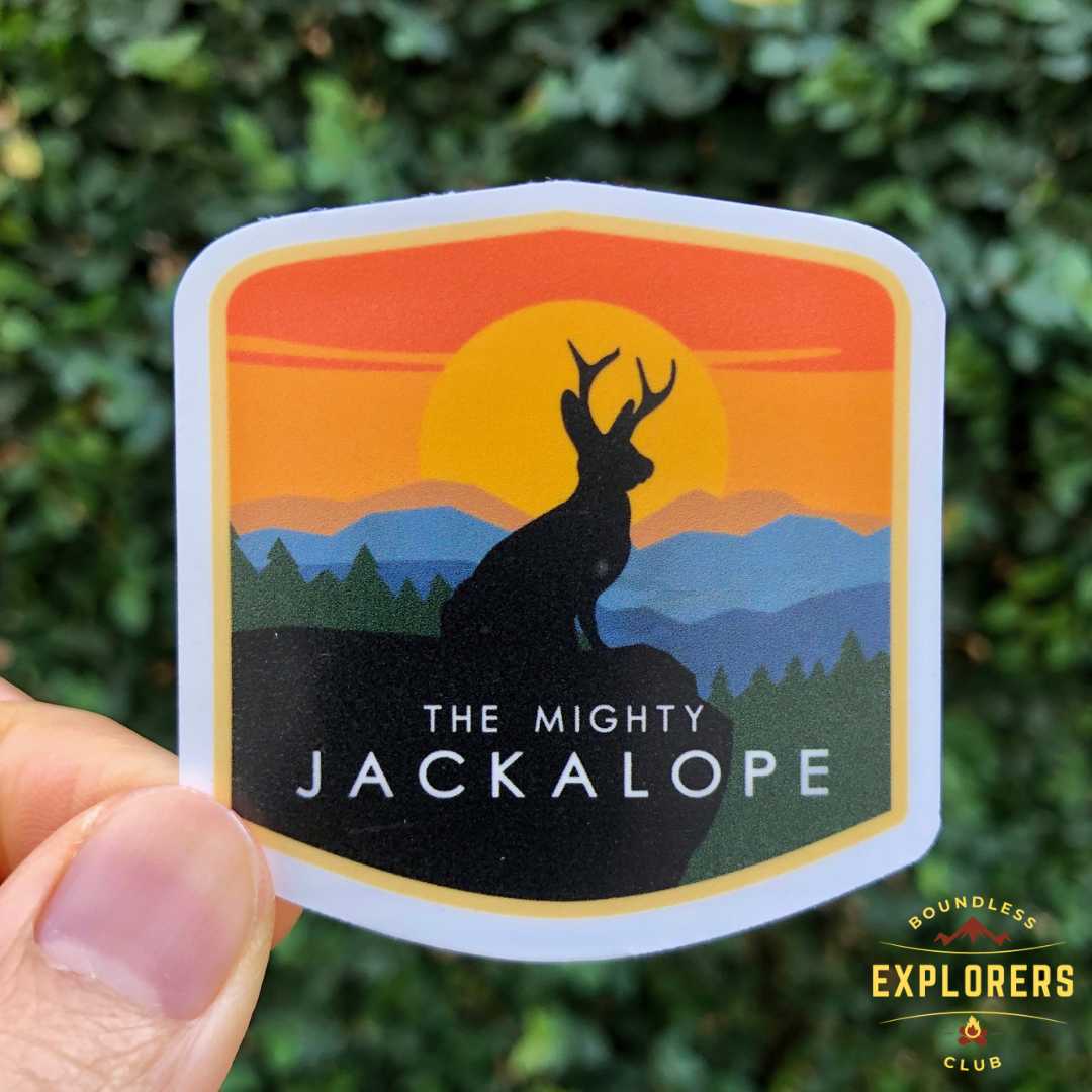 Jackalope National Park Sticker for Water Bottle Laptop Car Sticker Themed Traveler Hiking Camping USA Waterproof Vinyl Decals Gift Her Him