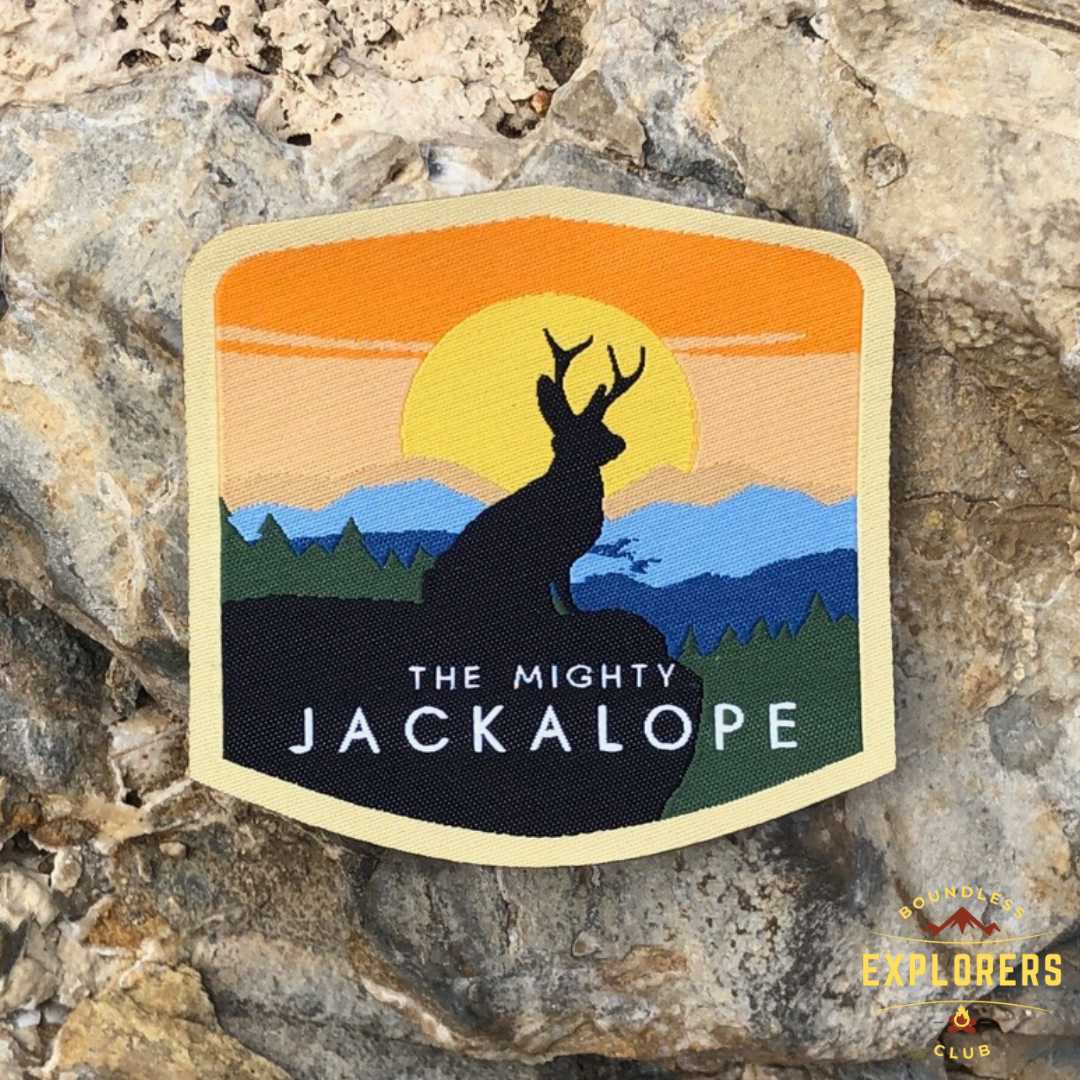 Jackalope National Park Patch for Backpack Denim Jacket Iron On Woven Decal Themed Hiker USA Mountain Nature Travel Gifts for Her Him