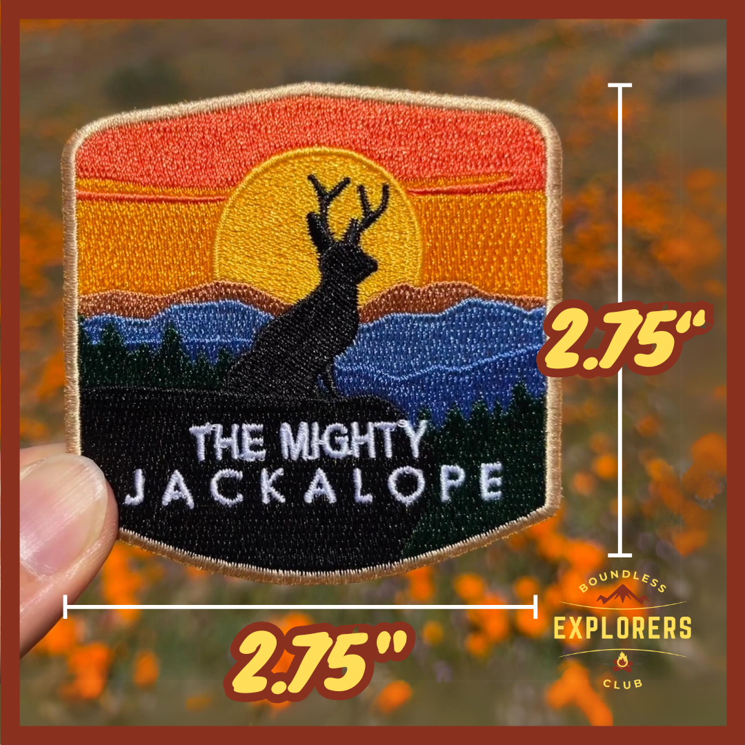 Jackalope National Park Patch for Backpack Denim Jacket Iron On Embroidery Decal Themed Hiker USA Mountain Nature Travel Gifts for Her Him