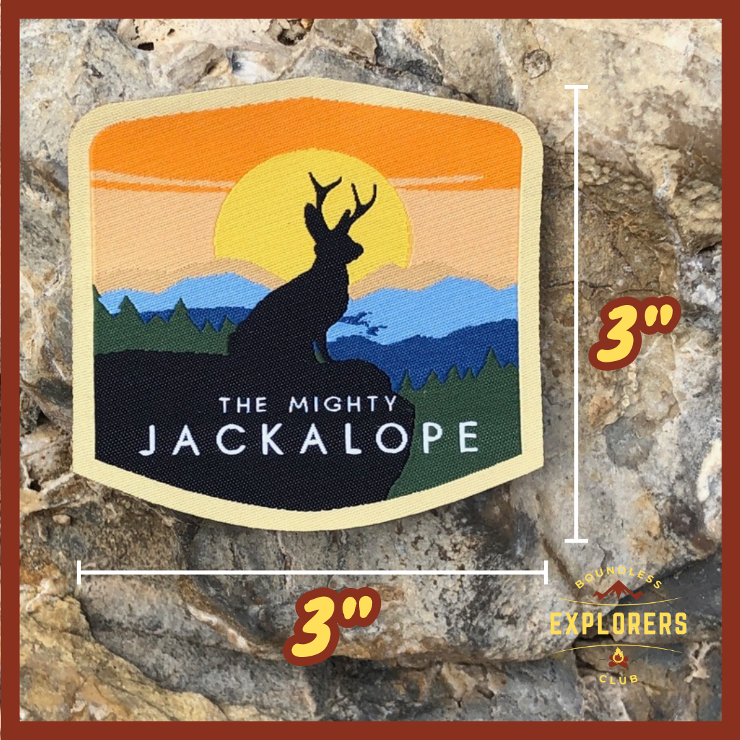 Jackalope National Park Patch for Backpack Denim Jacket Iron On Woven Decal Themed Hiker USA Mountain Nature Travel Gifts for Her Him