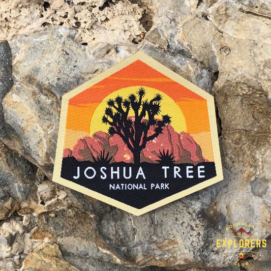 Joshua Tree National Park Patch for Backpack Denim Jacket Iron On Woven Decal Themed Hiker USA Mountain Nature Travel Gifts for Her Him