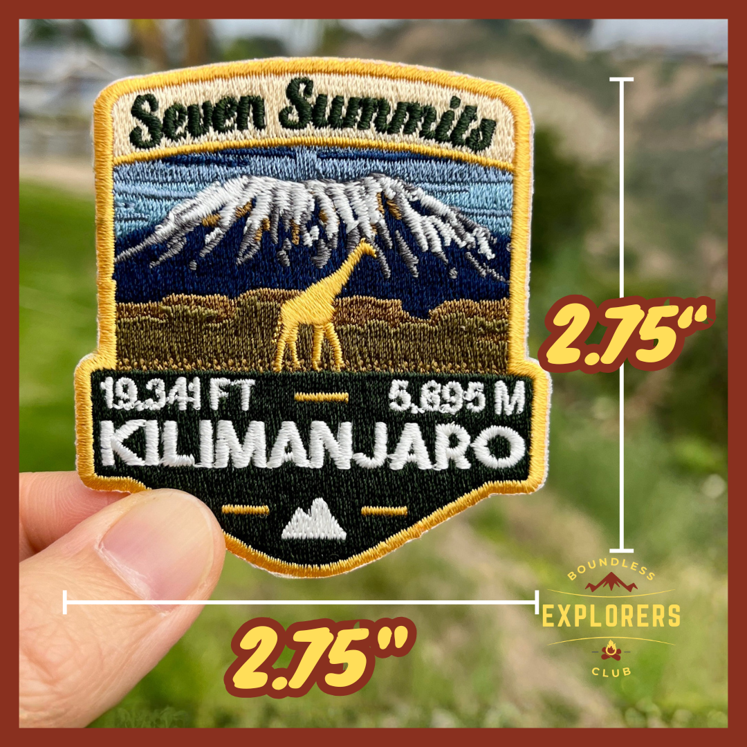Kilimanjaro - Seven Summits Patch: 2.75-Inch Iron-On Embroidered Badge for Backpack, Jacket, Bag