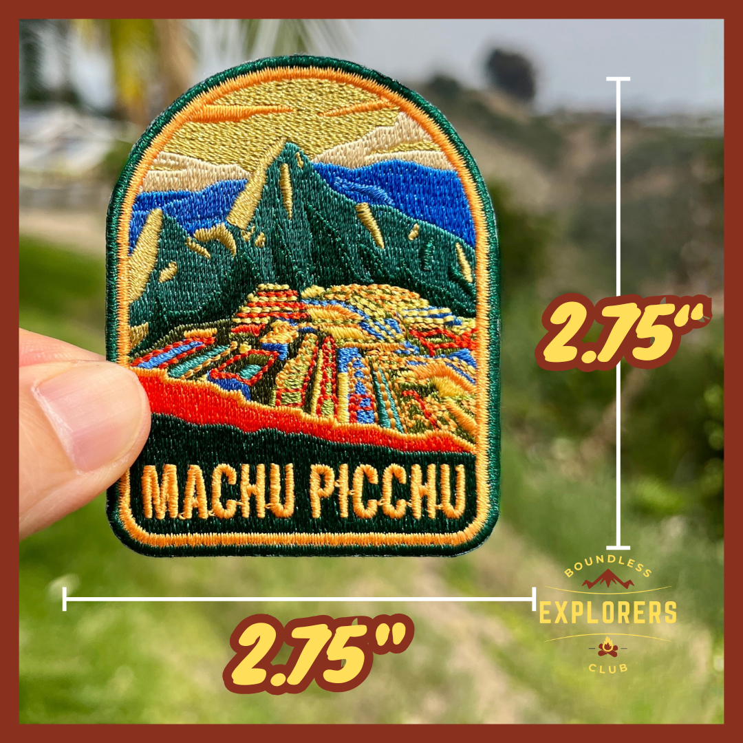 Machu Picchu Peru Patch: 2.75-Inch Iron-On Embroidered Badge for Backpack, Jacket, Bag