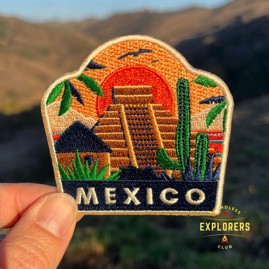 Mexico Patch for Backpack Denim Jacket Iron On Embroidery Patch Themed Camping Nature Mountain USA Travel Gifts for Her Him