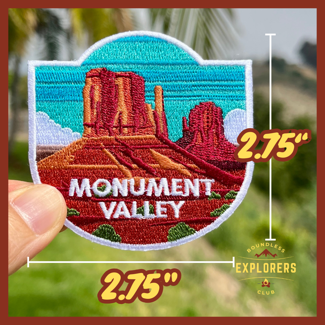 Monument Valley Patch: 2.75-Inch Iron-On Embroidered Badge for Backpack, Jacket, Bag