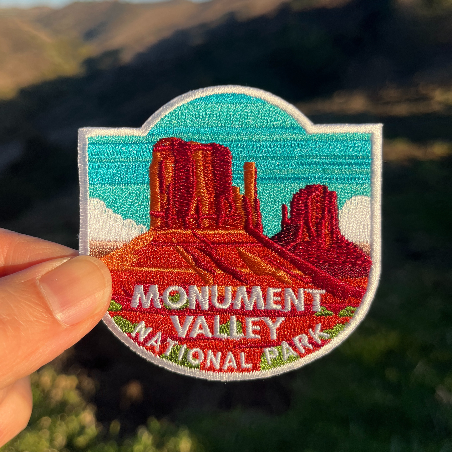 Monument Valley Patch for Backpack Denim Jacket Iron On Embroidery Patch Themed Camping Nature Mountain USA Travel Gifts for Her Him