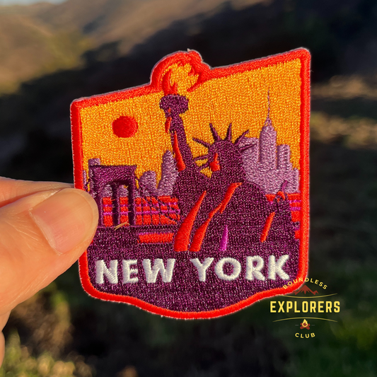 New York Patch for Backpack Denim Jacket Iron On Embroidery Patch Themed Camping Nature Mountain USA Travel Gifts for Her Him