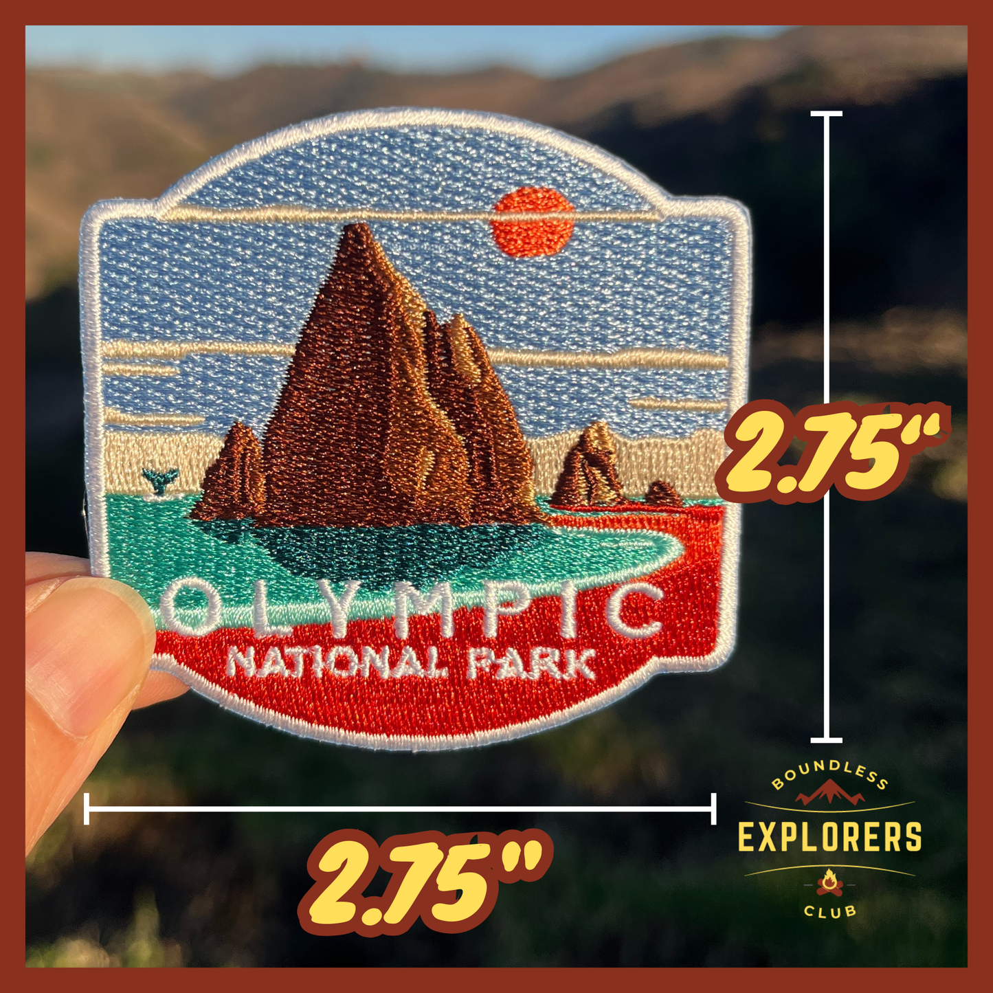 Olympic National Park Patch for Backpack Denim Jacket Iron On Embroidery Patch Themed Camping Nature Mountain USA Travel Gifts for Her Him