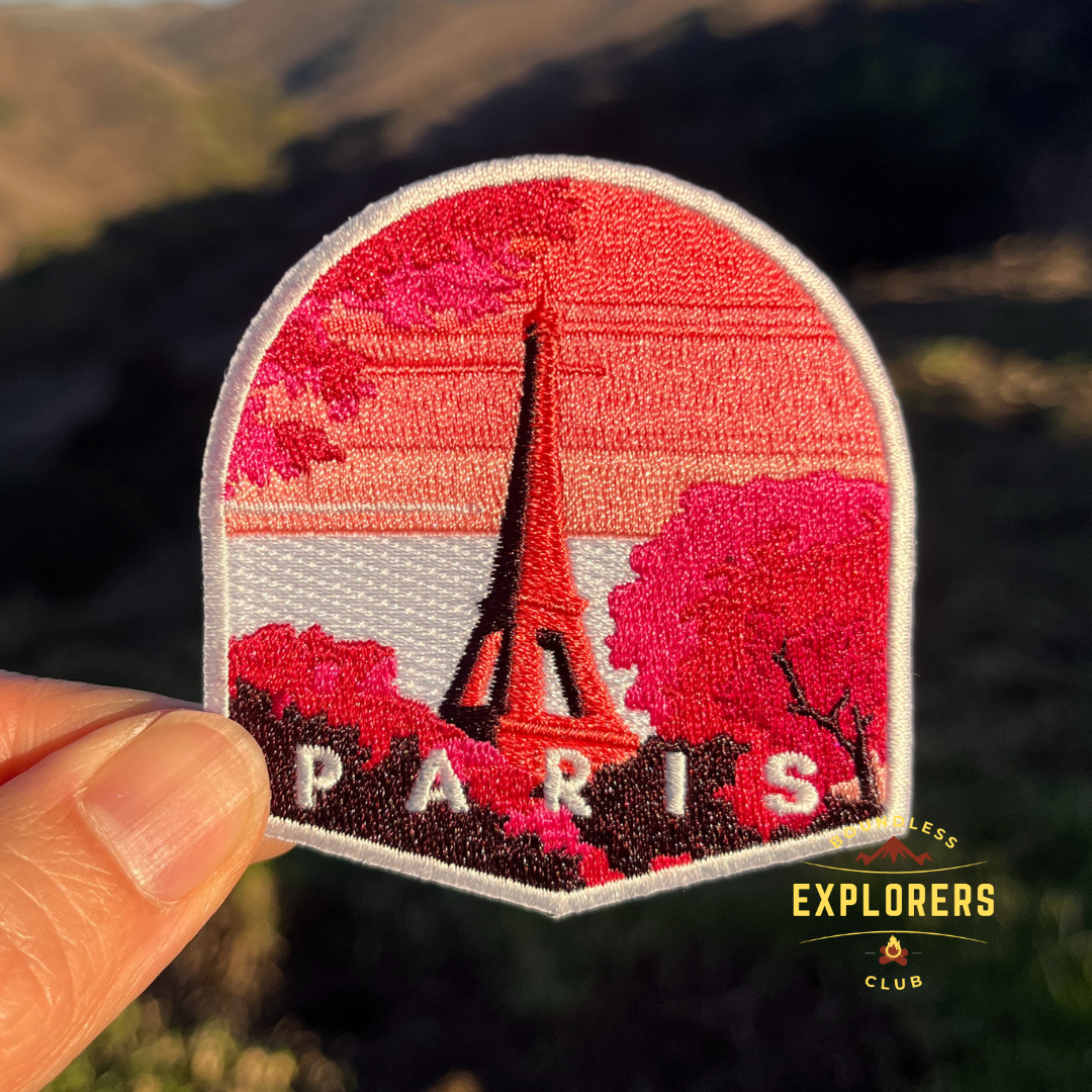 Paris Patch for Backpack Denim Jacket Iron On Embroidery Patch Themed Camping Nature Mountain USA Travel Gifts for Her Him