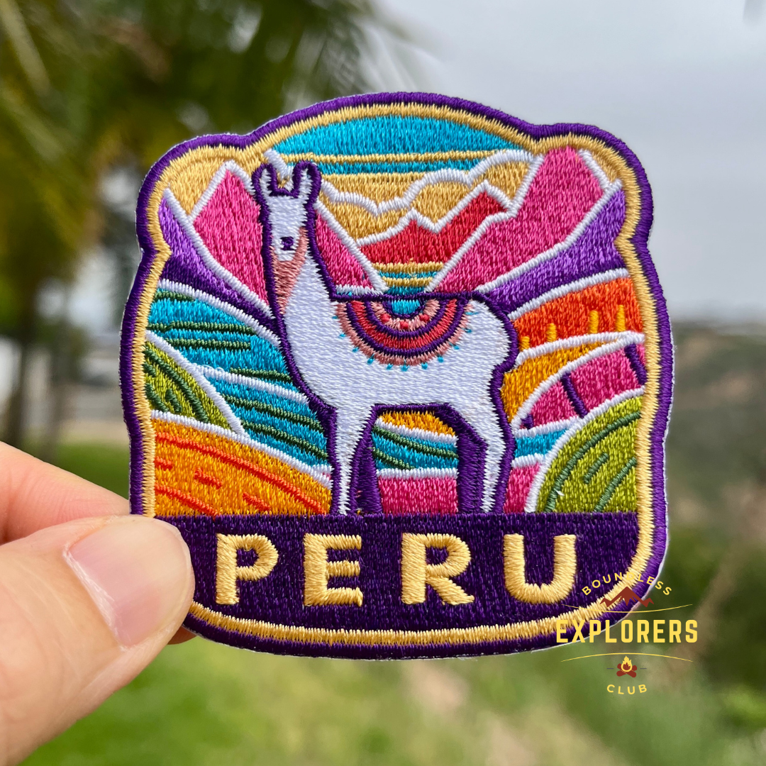 Peru Patch: 2.75-Inch Iron-On Embroidered Badge for Backpack, Jacket, Bag