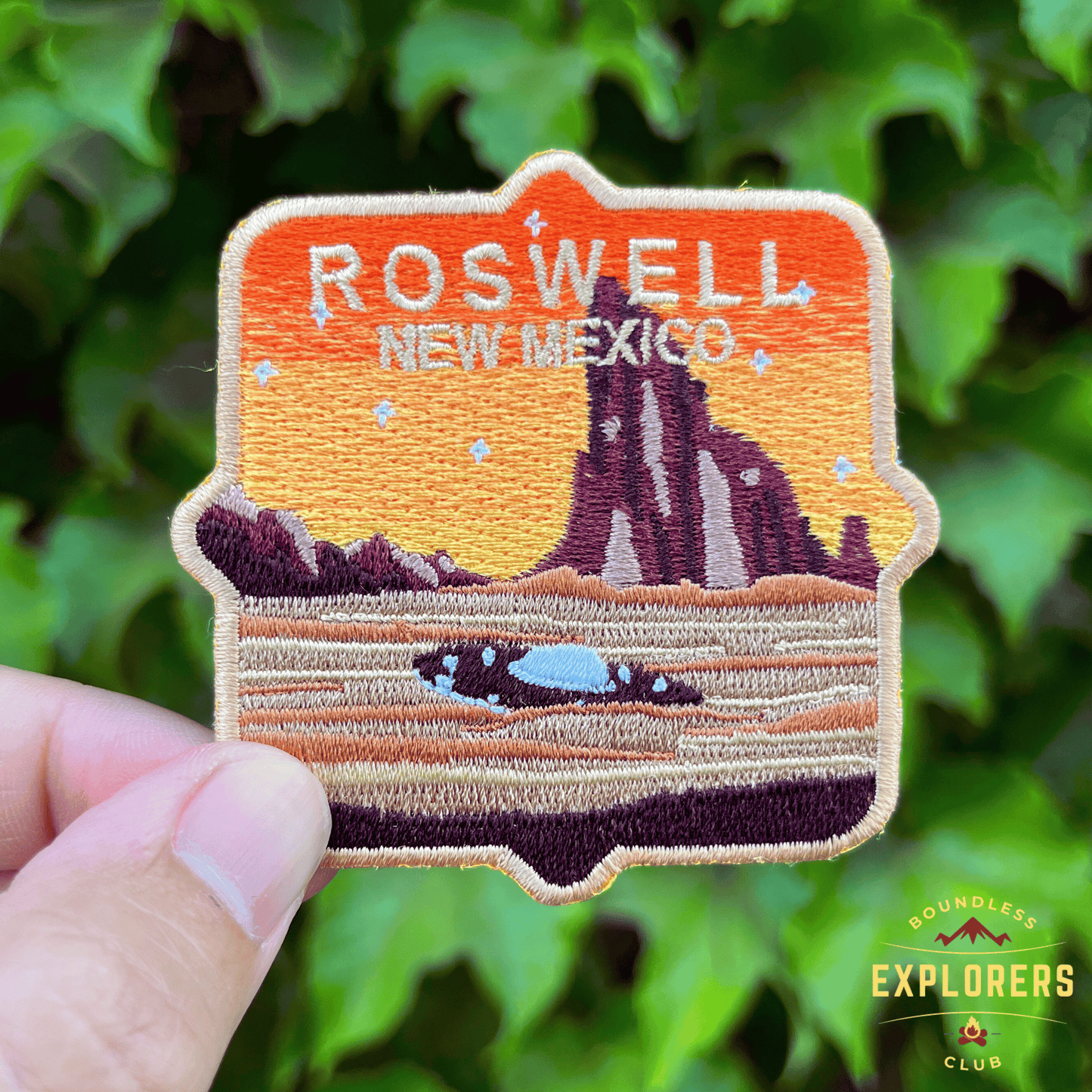 Roswell New Mexico National Park Patch for Backpack Denim Jacket Iron On Embroidery Decal Themed Alien Area 51 UFO Travel Gifts for Her