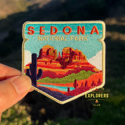 Sedona Patch for Backpack Denim Jacket Iron On Embroidery Patch Themed Camping Nature Mountain USA Travel Gifts for Her Him