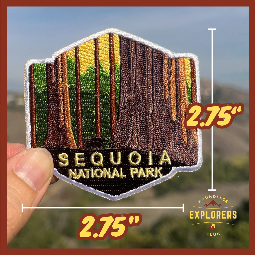 Sequoia National Park Patch for Backpack Denim Jacket Iron On Embroidery Decal Themed Hiker USA Mountain Nature Bear Travel Gifts for Her