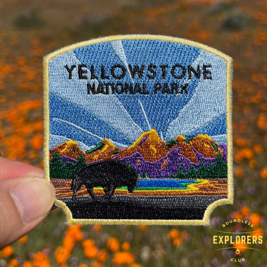 Yellowstone National Park Patch for Backpack Denim Jacket Iron On Embroidery Decal Themed Nature Hiker USA Nature Travel Gifts for Her Him