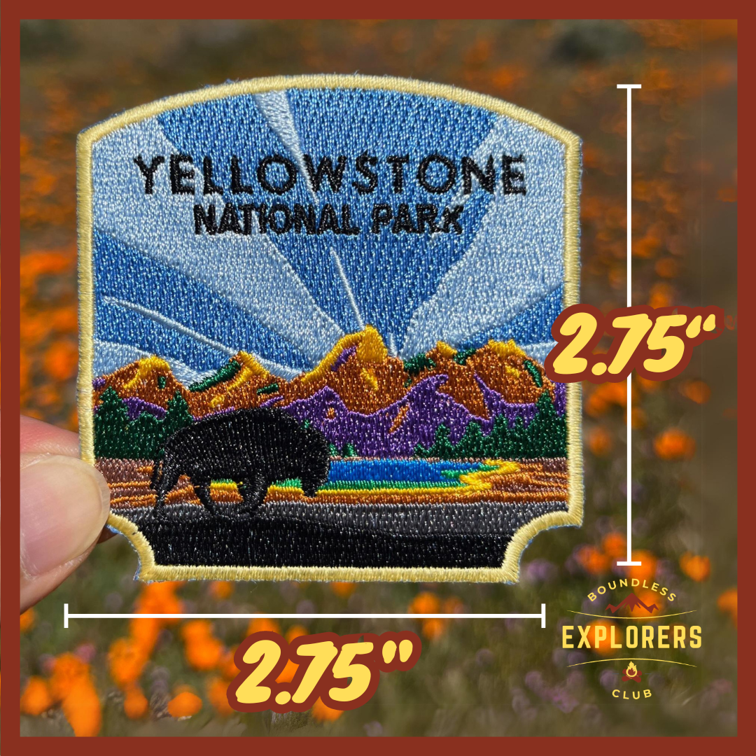 Yellowstone National Park Patch for Backpack Denim Jacket Iron On Embroidery Decal Themed Nature Hiker USA Nature Travel Gifts for Her Him