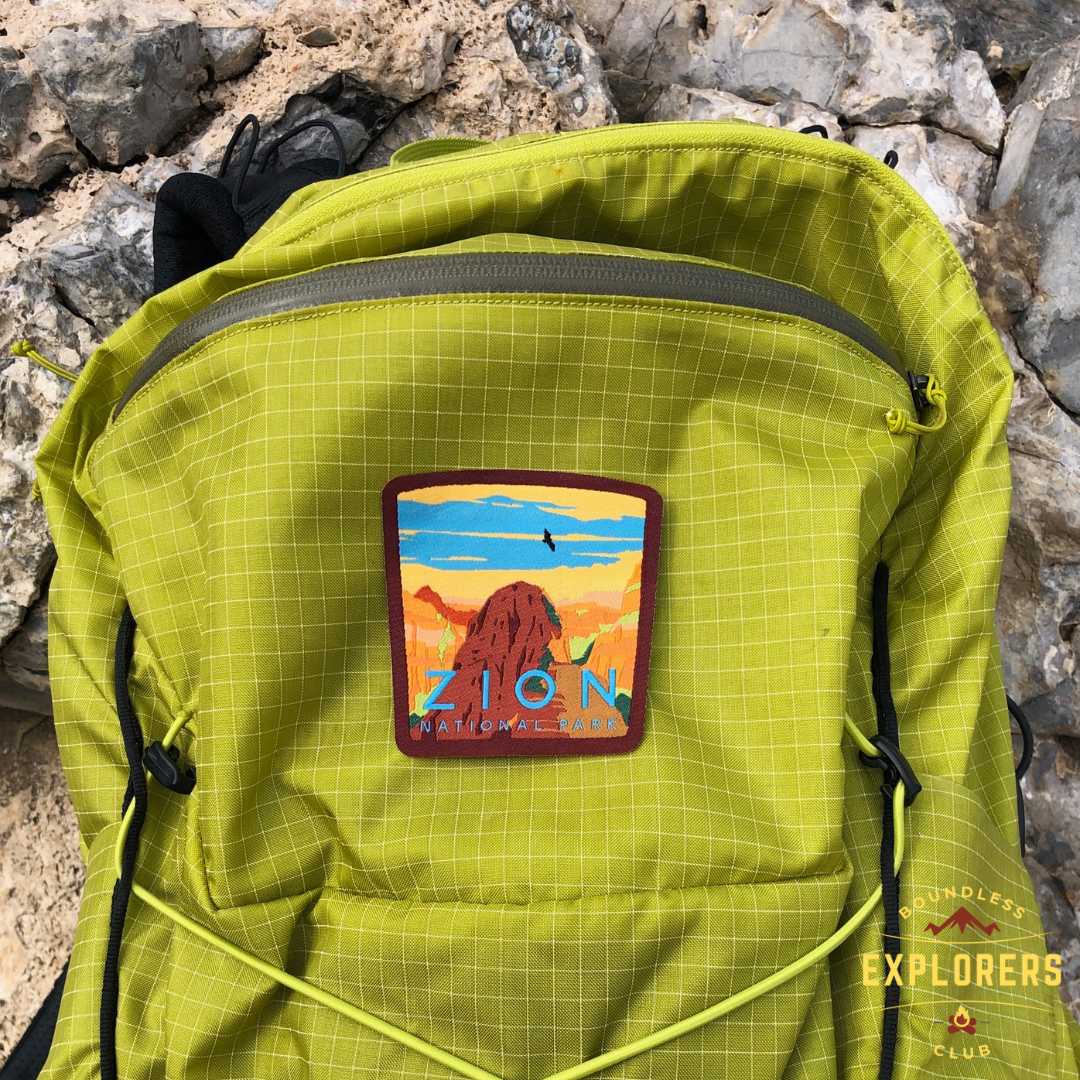 Zion National Park Patch for Backpack Denim Jacket Iron On Woven Decal Themed Hiker USA Hiker Mountain Nature Travel Gifts for Her Him