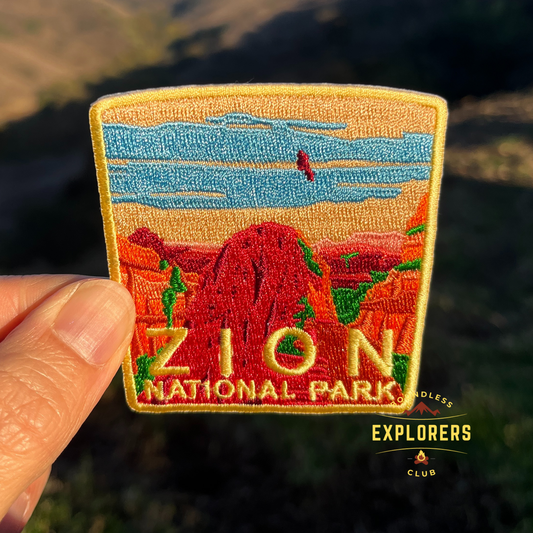 Zion National Park Patch for Backpack Denim Jacket Iron On Embroidery Patch Themed Camping Nature Mountain USA Travel Gifts for Her Him