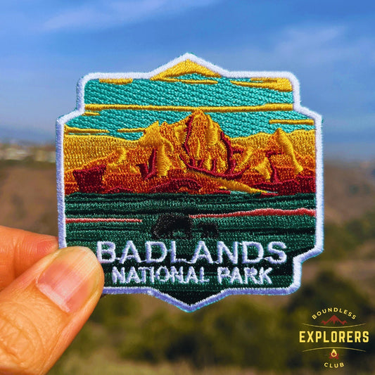 Badlands National Park Patch for Backpack Denim Jacket Iron On Embroidery Patch Themed Camping Nature Mountain USA Travel Gifts for Her Him